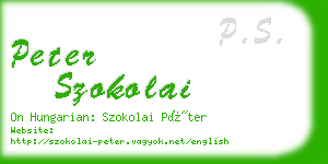 peter szokolai business card